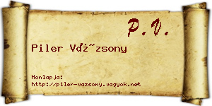 Piler Vázsony névjegykártya